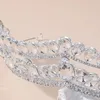 Clips de cheveux Tiaras et couronnes de couleur argent en ramine pour la fête de mariage Crystal Diadems Ornements Accessoires de mode