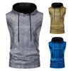 Gilet pour hommes 2024 Été Trendy Disco Hooded Roulé à manches à manches courtes pour hommes