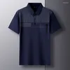 Męskie Polos Summer Cool Feeling Feeling Real Pocket Short Sleved T-shirt bez śladu Slim Fit Mass