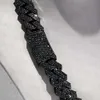 Модные украшения 20 мм хип -хоп VVS Diamond Dropshiping Silver/Black Rhodium Iced Out Cuban Link Moissanite Chain