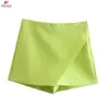 Shorts femminile volalo da donna Fashion Candy Color Asymmetrical Gonnets Topche con cerniera Chic Pantalone Cortos