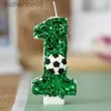 Świece Football Candle Cake Toppers Birthday Świece numer 0-9 dla dzieci Dekoracje na imprezę urodzinową