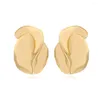 Boucles d'oreilles étalon Géométrique à feuilles métalliques Géométrique pour les femmes rétros simples conception de bijoux accessoires en gros