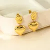 Boucles d'oreilles Stud Dancy Fairy 16k Gold plaqué en acier inoxydable Post Drop pour les femmes Bijoux imperméables du cœur