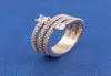 925 Sterling Silver Rose Gold vergulde drievoudige spiraalband Ring Fit sieraden verloving Bruiloftliefhebbers Fashionring voor vrouwen5439486