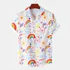 Sommer Rainbow Herren Berufung Lappel Camisa Übergroße hawaiianische Hemden 3d Print Mode Männer Frauen Strand Kurzarmbluse Jungen 240428