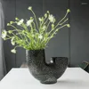 Vaser glas vas u-formad grå transparent hydroponic flaskbult mönster terrarium blommor arrangemang hantverk hem dekoration