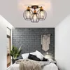 Lampe de plafond lampe vintage industriel salon chambre noire d'éclairage rétro en métal