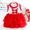 Vêtements pour chiens jupe de mariage rouge robe princesse bowknot chiens vêtements petit animal de compagnie costume doux costume printemps été ropa para perro