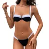 2024 Nuevo bikini sexy bikini bikini bikini con soporte de acero y almohadilla de pecho