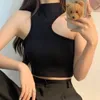 Tanques femininos Camis Mulheres sexy Summer Summer Hollow Tops Halter Tops sem problemas Slim Fit Summer Casual Casual Color sem costas Tubos de streetwear D240427