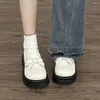 Dress Shoes Kawaii Bow Women Lolita White Black Mid Heel 5cm Autumn Jk Uniform Shoe Cute Girls Fashion Sweet