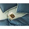 Zestawy pościeli 2024 Czteroczęściowy lekki luksusowy bawełniany podwójny domowy arkusz łóżka kołdra haftowany mały niebieski kolor