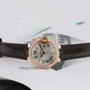 Unisex tarcza Automatyczne zegarki robocze Carter Limited Time Wykrywanie wycieku Blue Balon 18K Gold Watch Wsens W6900256 z inkrustacją diamentową z tyłu