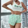 Женские танки Camis Fashion Sexy Sext Set Set Fun Pajama Sets Shate Top Шорт-шорты Home Fury без обратной одежды женская домашняя одежда ночная рубашка D240427