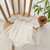 Rompers 2023 Summer Baby Clothing Bordado Bordado infantil Bodysuits Meshone pieza H240429