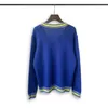 남자 스웨터 스웨트 셔츠 편지 자카드 느슨한 긴 슬리브 스웨터 주기거 캐주얼 승무원 목 잎 느슨한 프린트 가을 2 스타일 뒷면 편지 2235