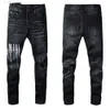 Demin Letters Spray Paint Amiirii Cotton Black Purple Street Jeans Colorful Mens Casual Pants Fashion Youth Jean Tight 2024 WLDG