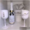 Copos de vinho 2pcs Party Plastic Party White Champagne Glass Moet Drop Drop Deliver Home Garden Kitchen Dining Bar Drinkware Dh5fp