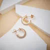 Fashion Simple Ttifeeny Moles d'oreilles Spring polyvalent Nouveau avec un seul plaque d'or Zircone Symmétric Style Light Luxury Texture Lettre Womens