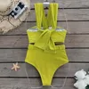 Women's Swimwear Sexy Women Bikini Set Braided Rope Strap Hollow Bra High Waist Swim Briefs Split Design Bathing Suit 2Pcs/Set Beachwear