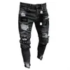 Men's Jeans Mens ultra-thin ankle length pencil denim pants jeans tear hole zipper fashionable casual Q240427