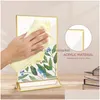 Frames 6Pcs Acrylic Sign Holder Clear Double-Side Display Stand Gold Border Table Flyer 4 X 6Inch/5X7Inch Mtipurpose Menu Drop Deliv Dhsdm