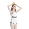 2021 NOWOŚĆ RETRO Jednostuśnikowy strój kąpielowy Japonia i Korea Południowa kontrast kolor małe świeże talia Slim Swimsuit