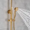 Set gouden Poolse badkamer regendouche kraan bad douchemixer kraan 8 "regenvaldouche douche set systeem badkuip kraan muur gemonteerd