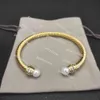 Bangle DY twisted bracelet classic luxury bracelets designer for women fashion jewelry gold silver Pearl cross diamond hip hot jewelry party wedding gift wholesale