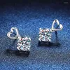 Boucles d'oreilles E101 Lefei Couleur de mode D Diamond-Set Classic Moisanite 1 Ct Heart Charm Femmes 925 Sterling Silver Party Jewelry Gift