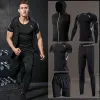 T-Shirts Men Running Sets Gym Tight Sport Clothing Basketball Training Tracksuit Fitness Jogging Sports Wear Compression Athletic Clothes