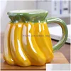 Muggar Creative Colorf Fruit Ceramic Cup Stberries Ananas Mug Cartoon Childrens Breakfast Milk Coffee Cups Drop Delivery Home Garde Dhose