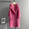 Maxmaras orsacchiotto cappotto da donna cashmere cappotti in lana inverno 2024 nuovo cappuccio m stesso stile particelle di pecora pecora agnello pelliccia erba rmtk rmtk