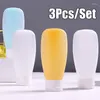 収納ボトル3PCS/ロットPE補充可能60ml 100mlローションシャワージェルシャンプーコンテナスクイーズチューブ空の旅行ツール