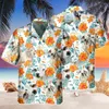 Herren lässige Shirts T-Shirt Summer Fashion Design kurzärmelig 3D-Hund Animal Print Outdoor Top Hawaiianisch