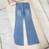 Luxury Women's Jeans Designer Early Spring New Style Gradually Changing Color Micro Elastic High Waist Slimming Unique and Versatile Micro Jeans