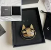 Luxury 18k Gold-Plated Brooch Brand Designer New Cat Head Shaped Design Fashionable Girl Brooch High-Quality Boutique Gift Brooch Box Birthday Party