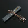 Zonnebrillen metalen kast leesglazen met penbuis draagbare unisex vision care presbyopic kleine compacte veerscharnier door een bril