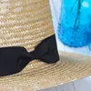 Zomer Damesschat Beer Strand Hoed Wide Side Vrouw Panama Hoed Lady Classic Flat Bowknot Straw Sun Hat Women Fedora Hat 240429