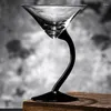 Weingläser schwarzer Fußglas Tasse kreative Cocktailbecher Goblet Martini Spiral Bar Küchenwerkzeuge