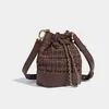 Shoulder Bags Women Fashon Bucket Bag Pu Patchwork Tweed String Handbags Large Capacity Female Casual Messenger All-Match Packs