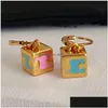 Orecchini Necclana 18K Gold Luxury CE Brand Cube Designer Love Pink Blue Retro Vintage Cash Oreg Oress Oreging Oressing Penda Dhmol