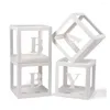 Décoration de fête 4pcs Boîtes de bébé pour douche Ballon transparent blanc avec lettres sexe d'anniversaire révéler