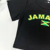 Dames t-shirts t-shirt katoenen tee vintage shirt zomer zwart sexy y2k crop tops voetbal jamaica short mouw t-shirt harajuku casual vrouwen