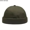Beanie/Skull Caps Vintage Dome Hat Unisex Brimless Beanie Cap Solid Color Trend Yuppies Docker Hat Adjustable Winter Hat Bonnet Beanies d240429