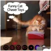 猫おもちゃ玩具USBレーザーライトLEDペンステンレス鋼ミニ充電式MTIパターン3 in 1ペットトレーニング充電ドロップ配達庭園dhpip