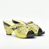 Dress Shoes Yellow Color Italian Ladies And Bags To Match Set Decorated With Rhinestone Nigerian Women Wedding Bag Sets