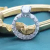 Luxus Moissanit -Verlobungsring Silver925 5ct Center Emerald Cut GRA zertifiziert Diamond Cuban