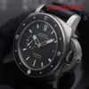 Güzel Bilek Saati Panerai Dalgıç Serisi 44mm Sport Erkekler Siyah Glow-In-Dark Water Taşkın Kauçuk Tarih Ekran Lüks Saat Siyah Yüzük Siyah Disk Bant PAM00389